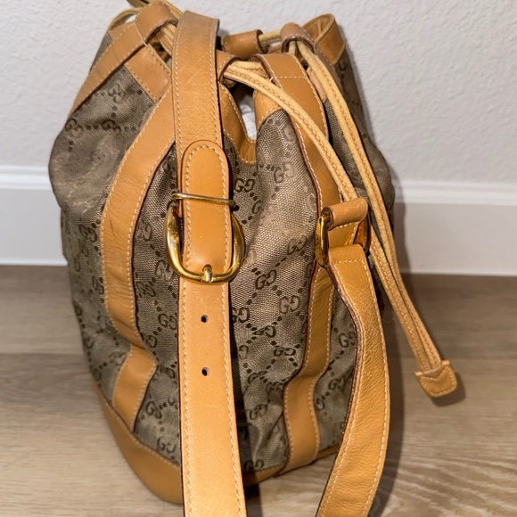 GUCCI VINTAGE CROSSBODY BUCKET BAG GG MONOGRAM - Picture 7 of 15